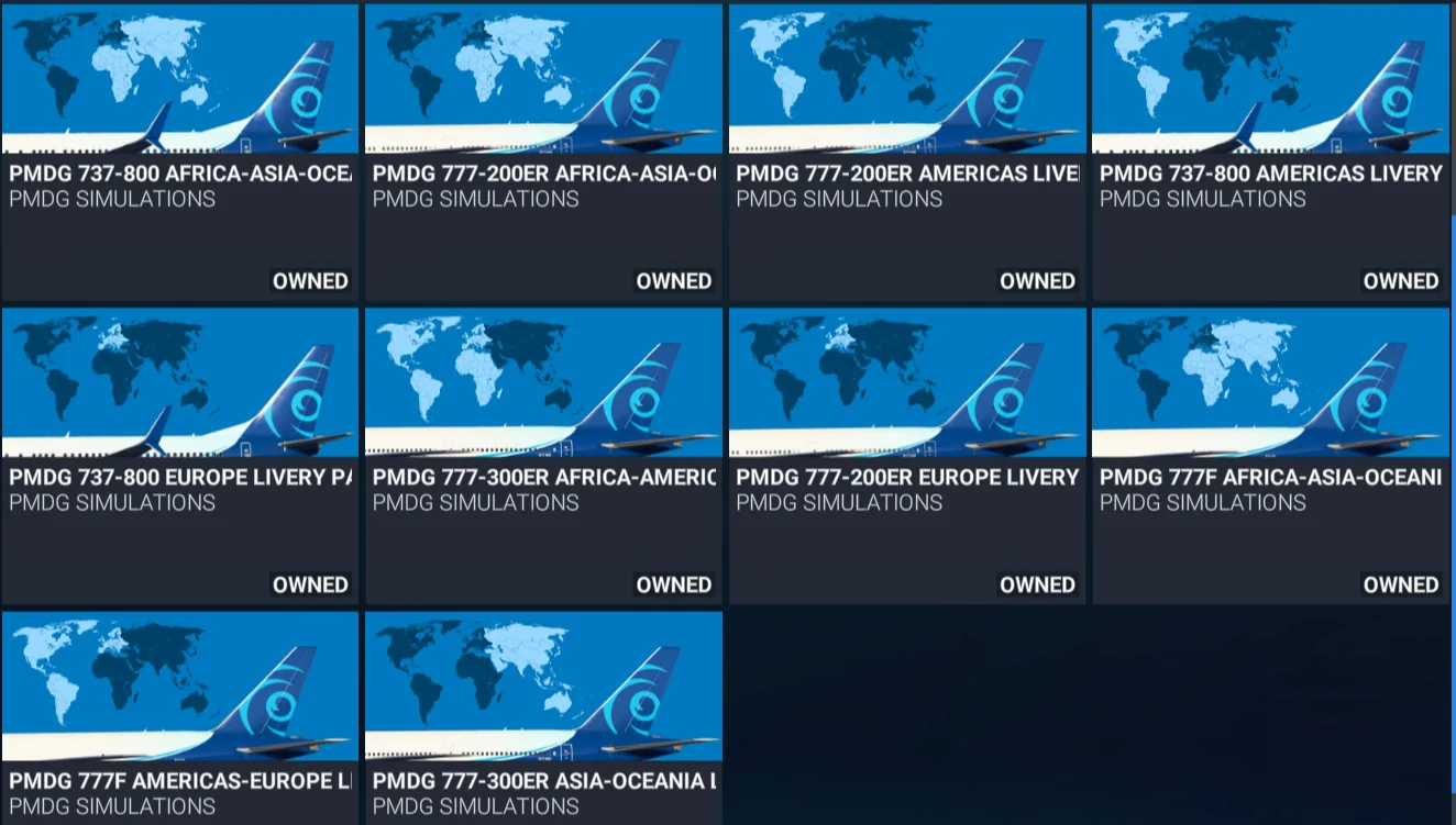 PMDG releases regional livery packs for 737 & 777 on Marketplace